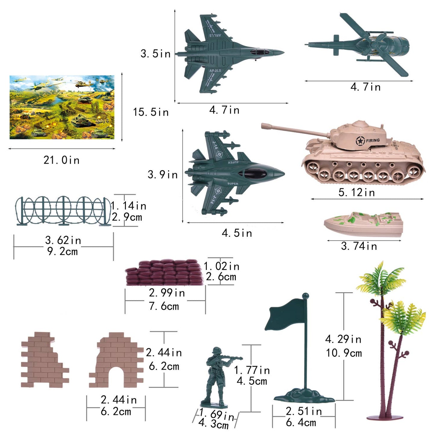 Army Men Action Figures Set