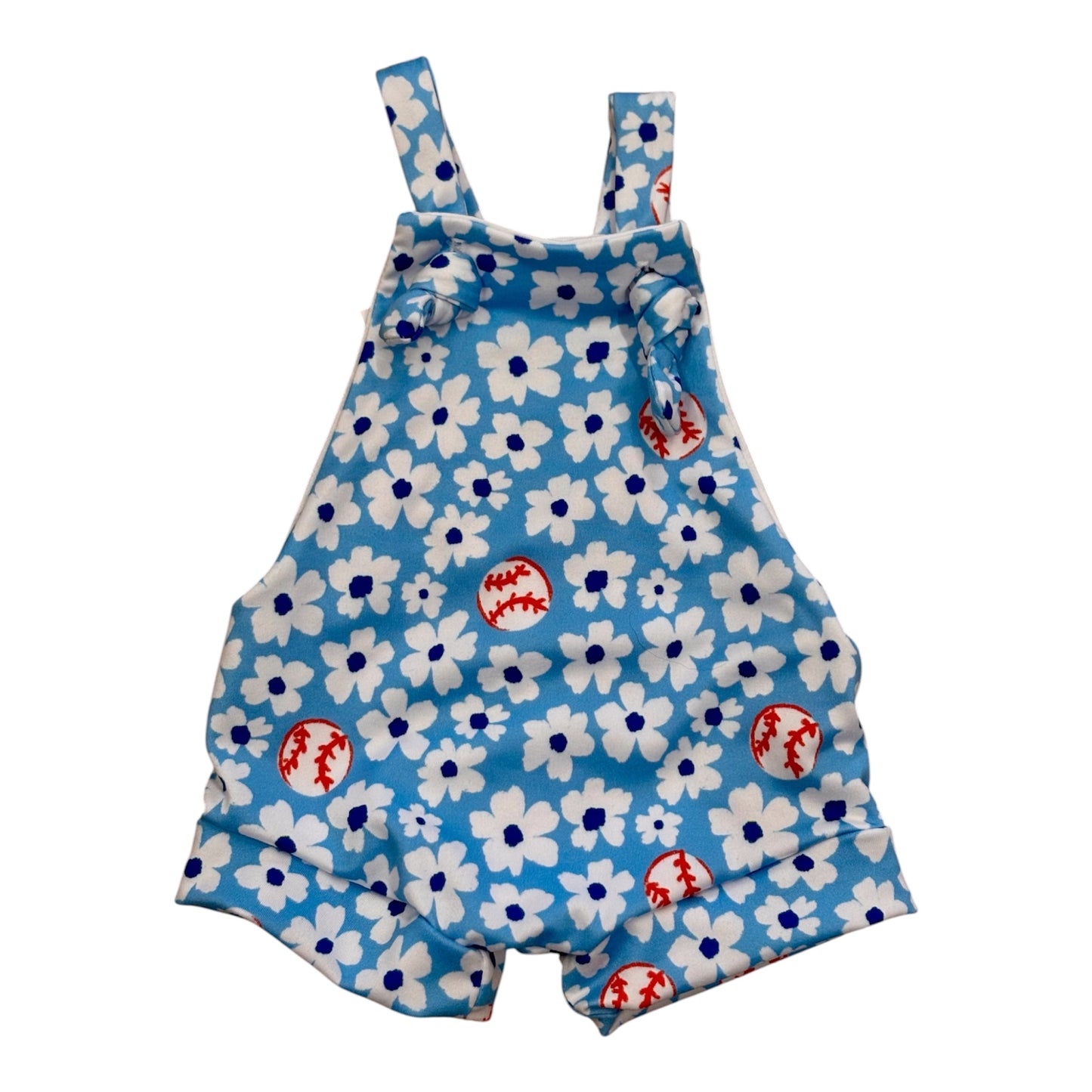 Baseball and Flowers Romper