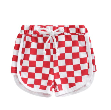 Checked Shorts red & white