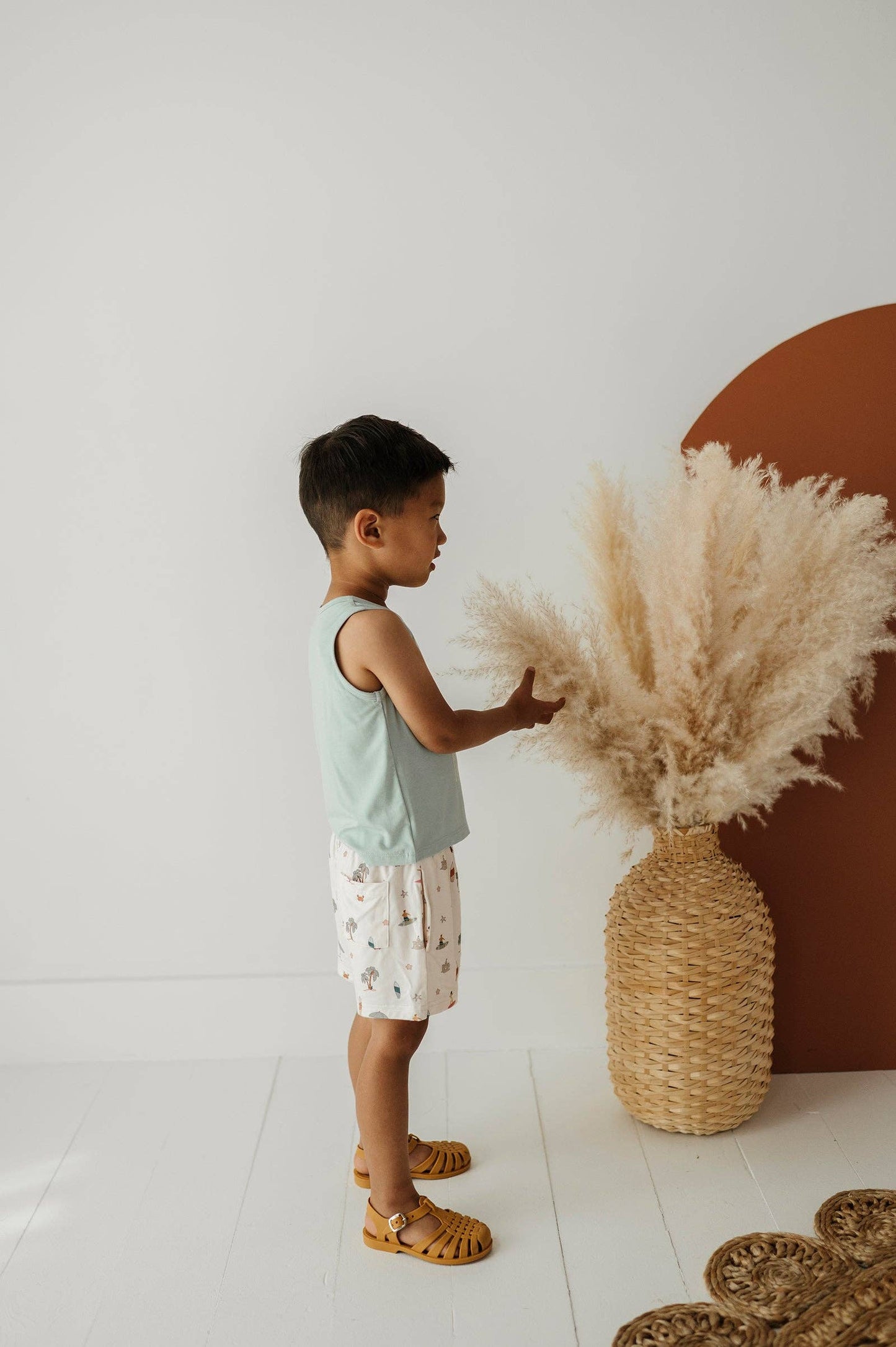 Bamboo French Terry Shorts: Sunset