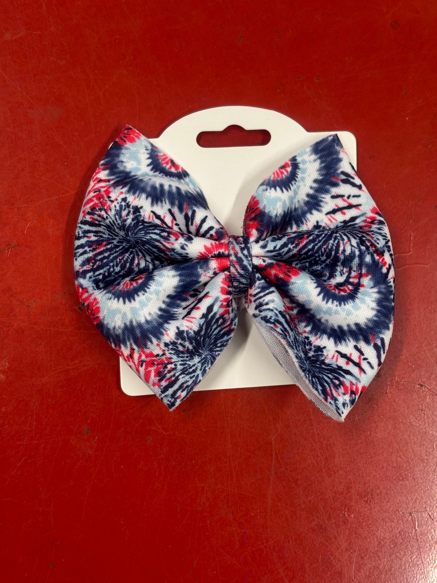 Tie Dye Patriotic Bow