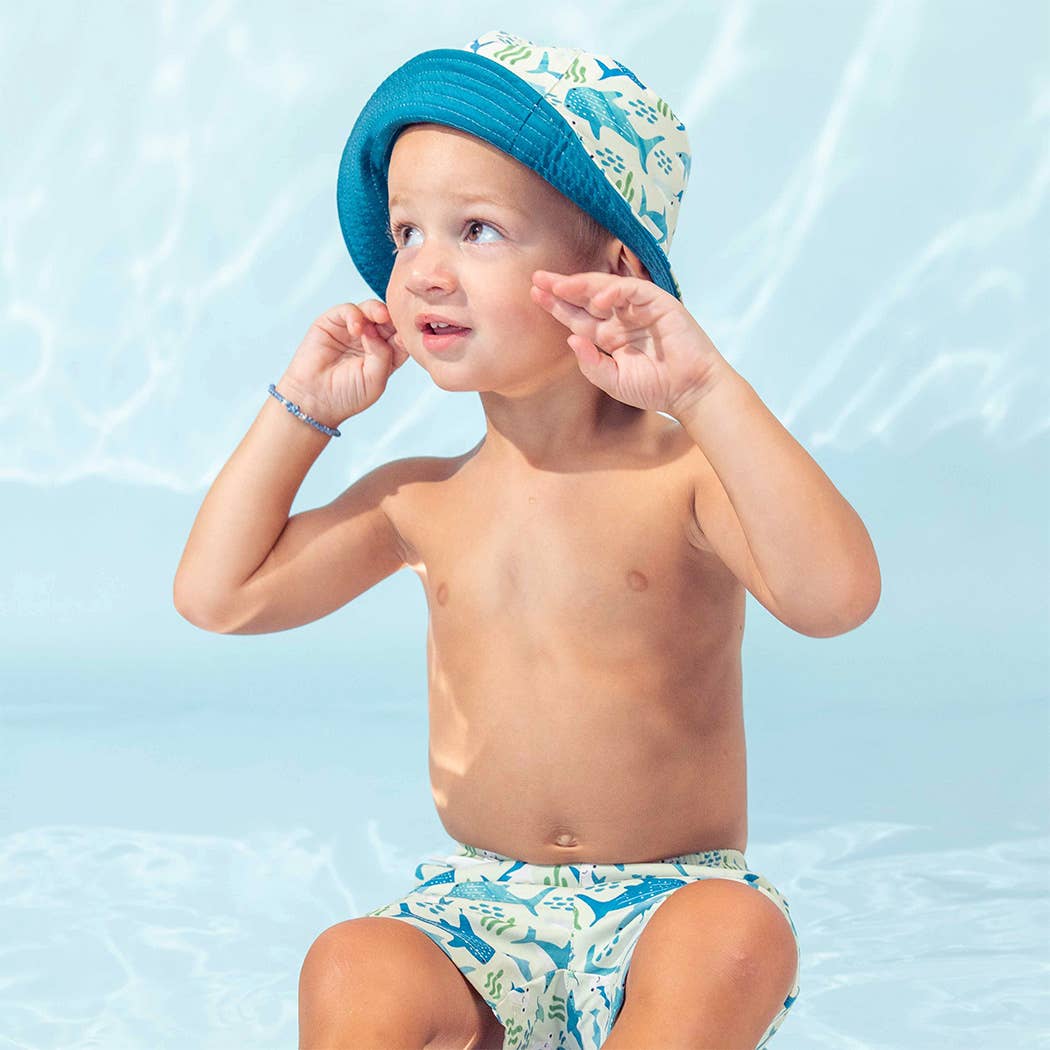 Shark Friends Ocean Blue Reversible Bucket Hat