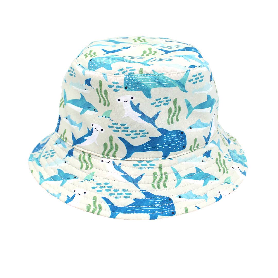 Shark Friends Ocean Blue Reversible Bucket Hat