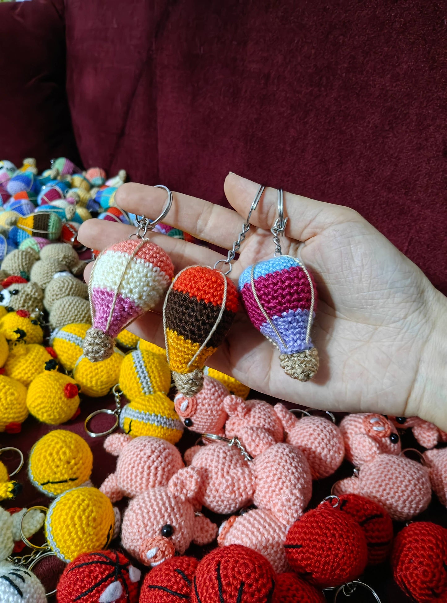 Crochet Pink Hello Kitty Keychain