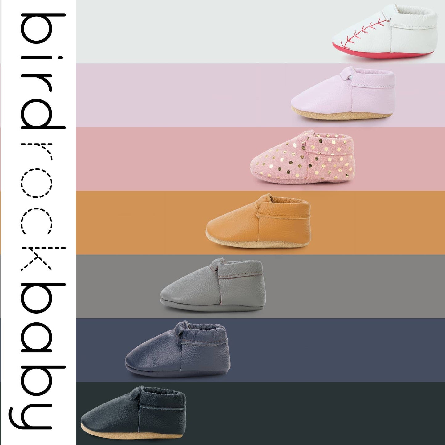 Fringeless Leather Baby Moccasins (Home Run)