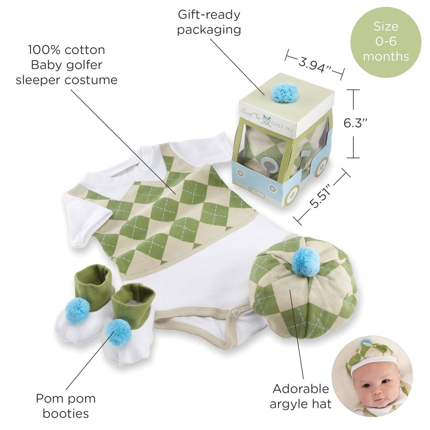 Sweet Tee 3-Piece Golf Layette