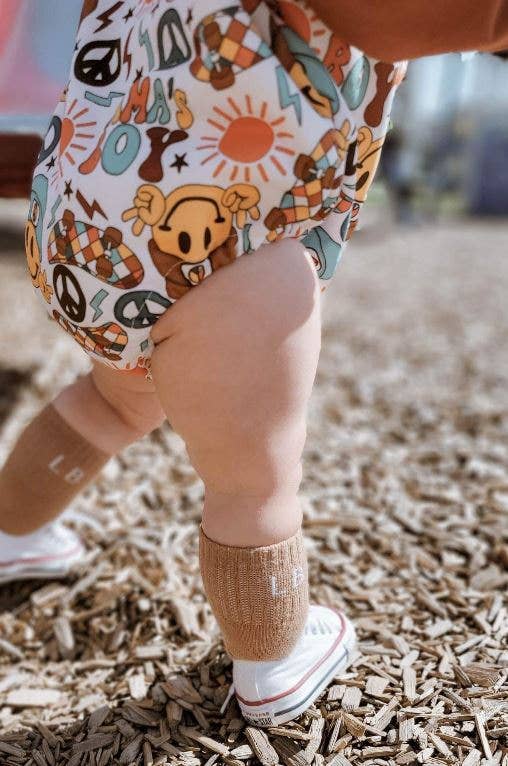 Bubble Romper Peace Sign Mamas Boy