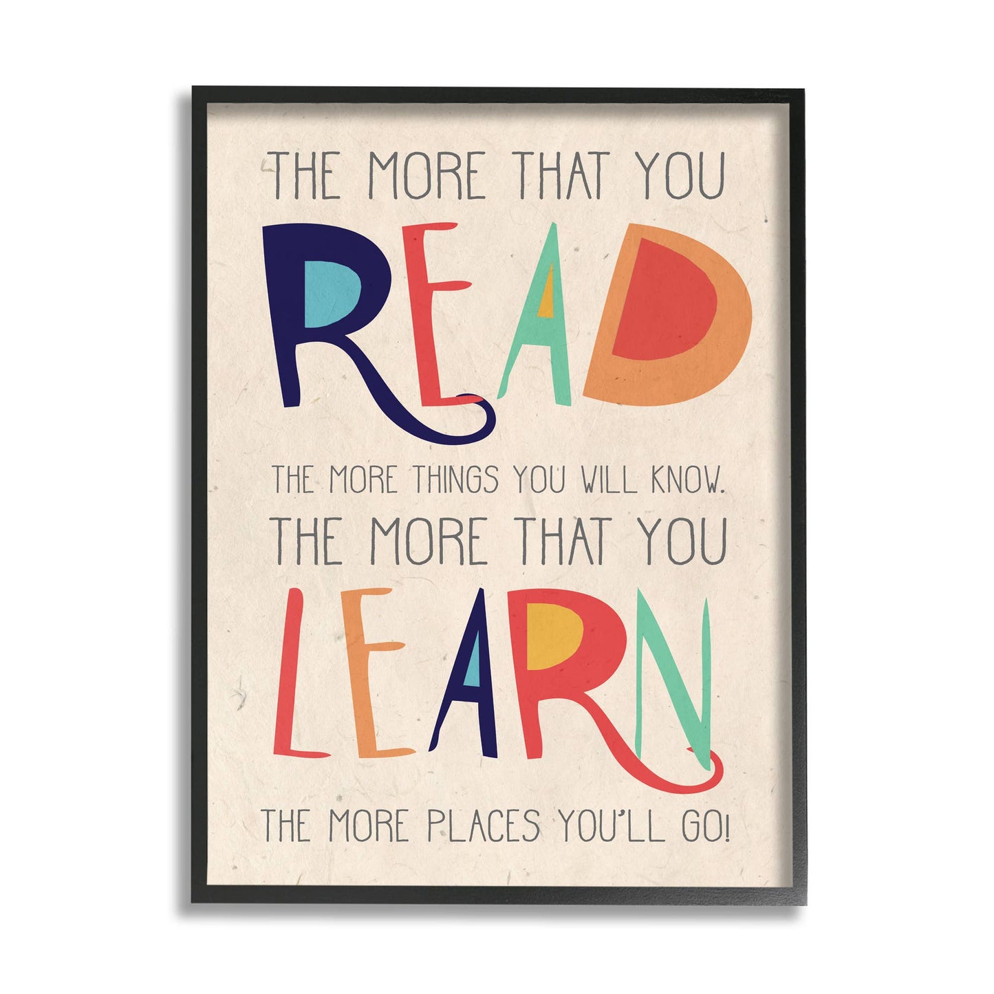 Red Orange Blue and Green Read Learn Cartoon Framed Kids