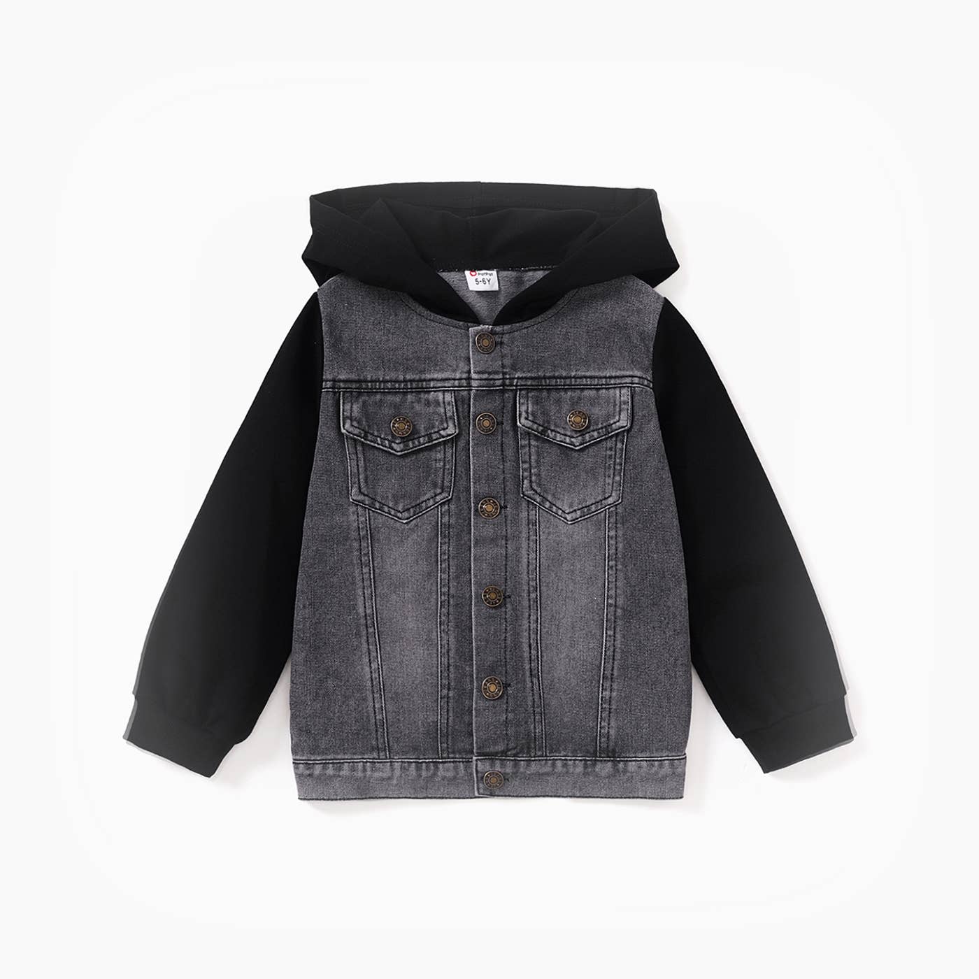 Black Denim jacket with Hoodie