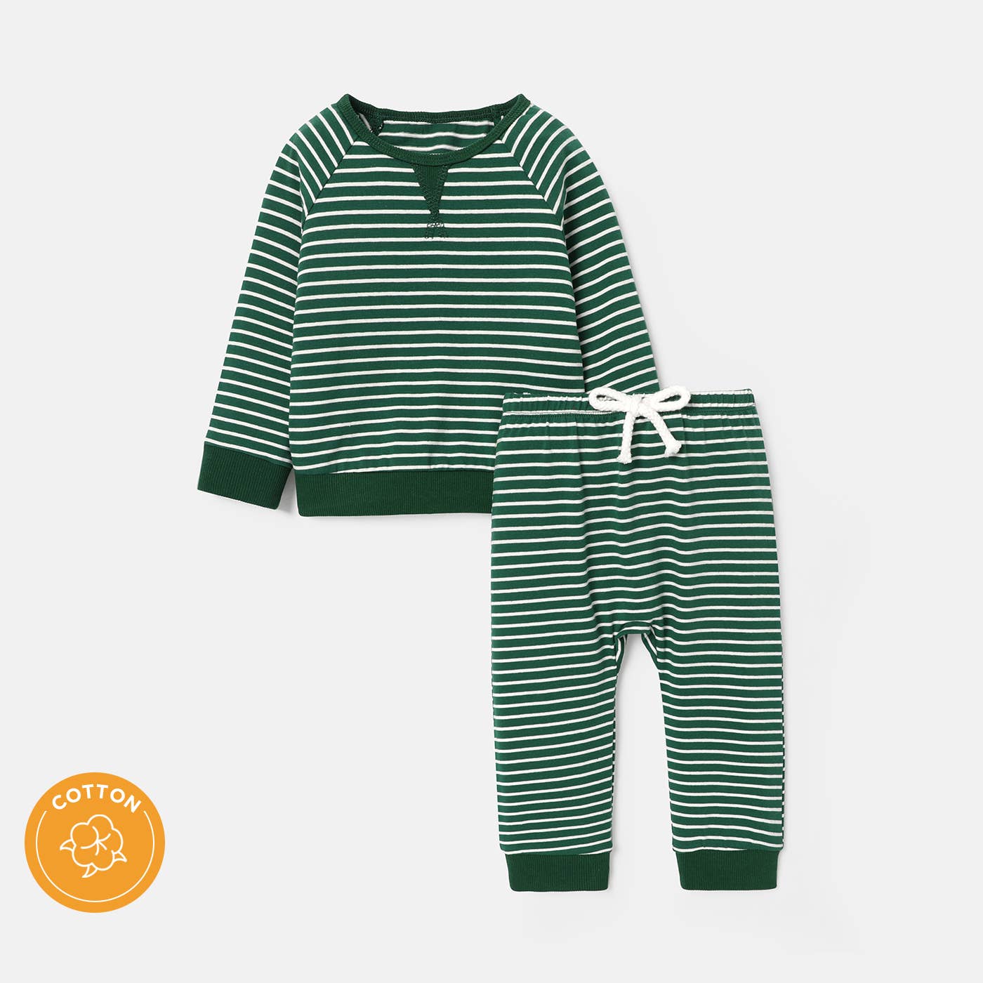 2pc Green Stripe Set