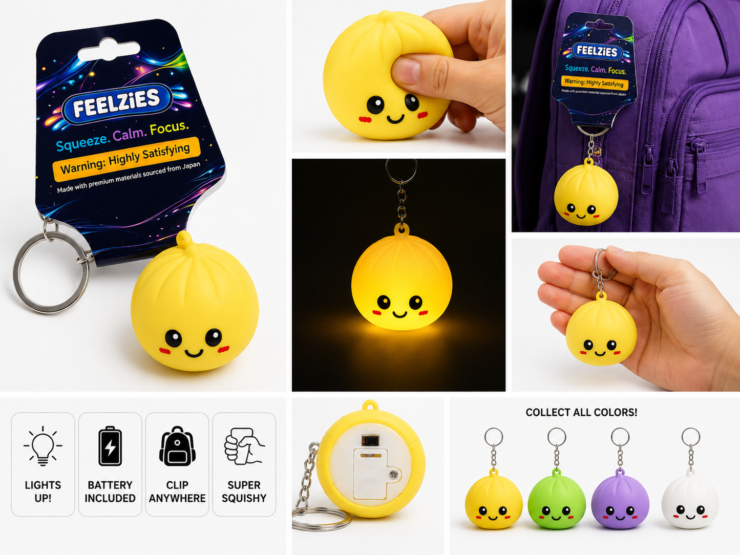 Light Up Dumpling  Keychain