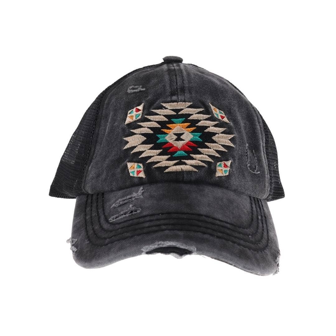 Distressed Aztec Cap Pink