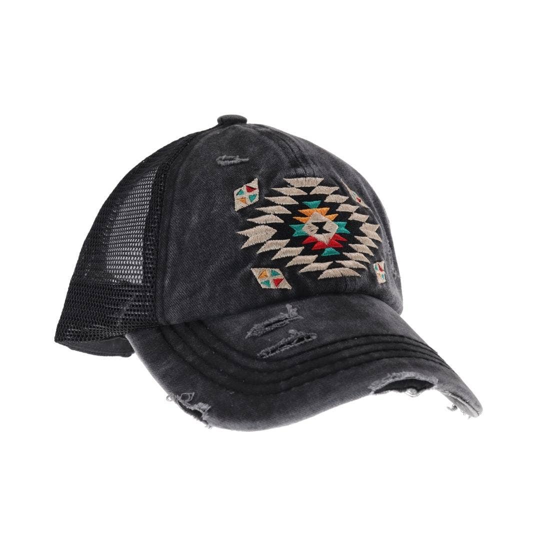 Distressed Aztec Cap Pink