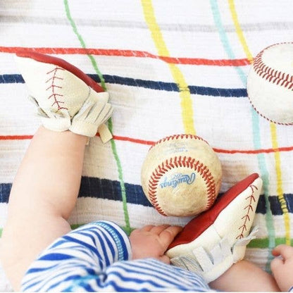 Leather Baby Moccasins (Home Run Baseball)