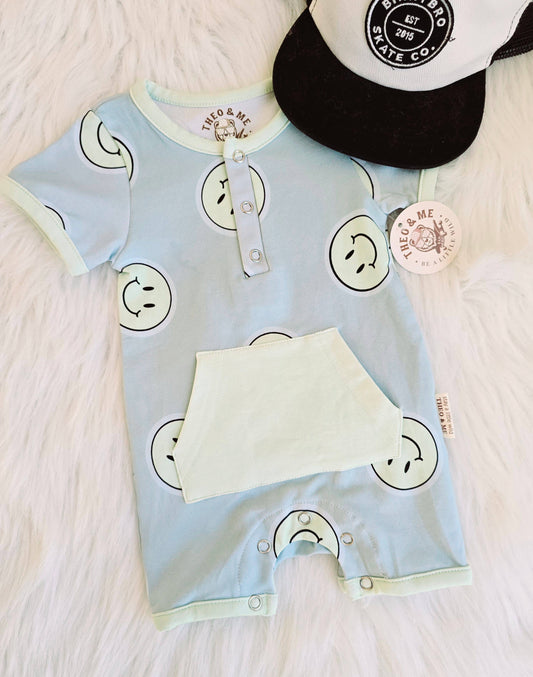 Lime Happy Face Romper