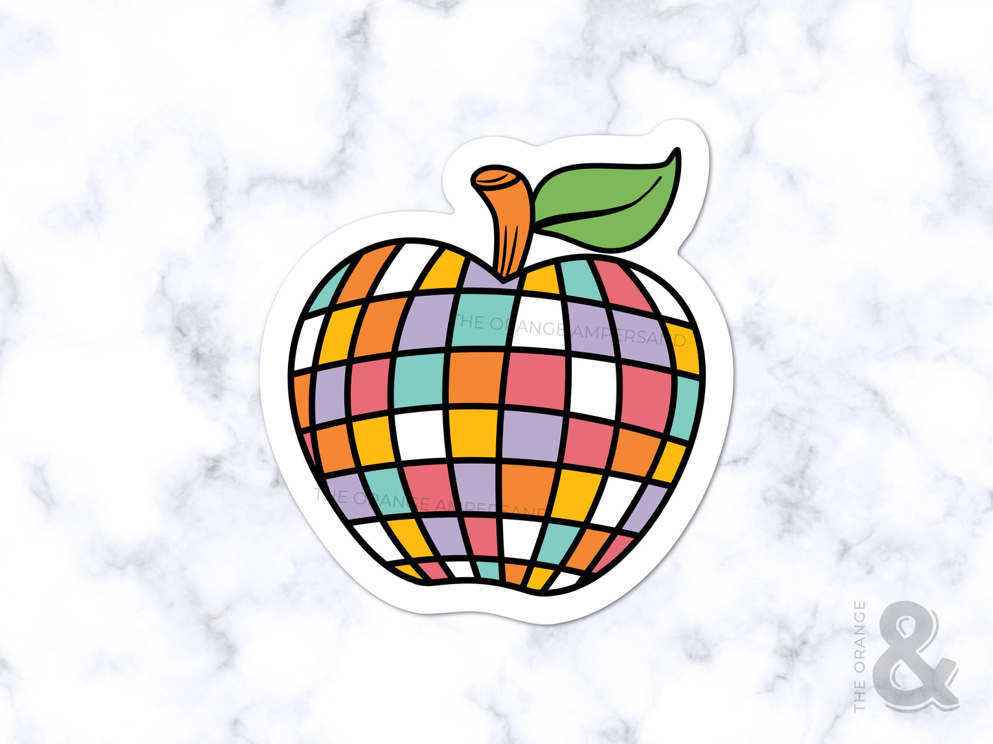 Disco Apple School Sticker