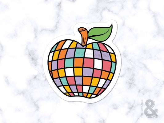 Disco Apple School Sticker