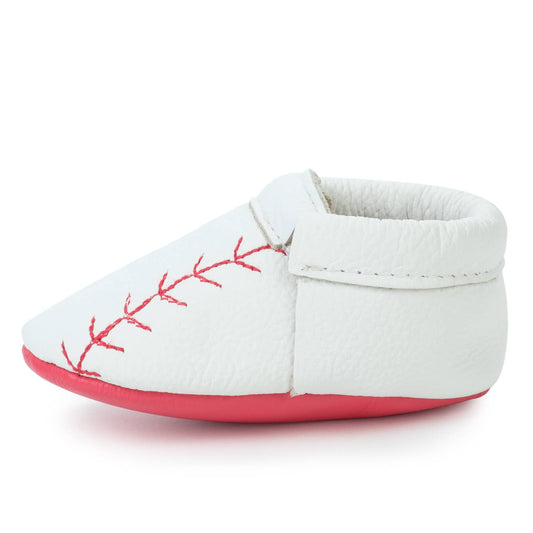 Fringeless Leather Baby Moccasins (Home Run)