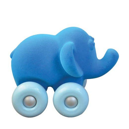 Rubbabu Elephant on Wheels 7" Blue Color