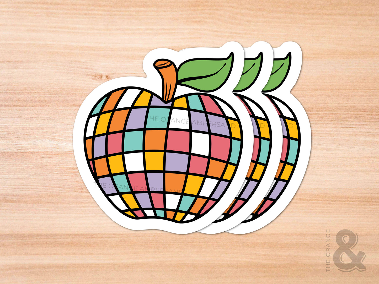Disco Apple School Sticker