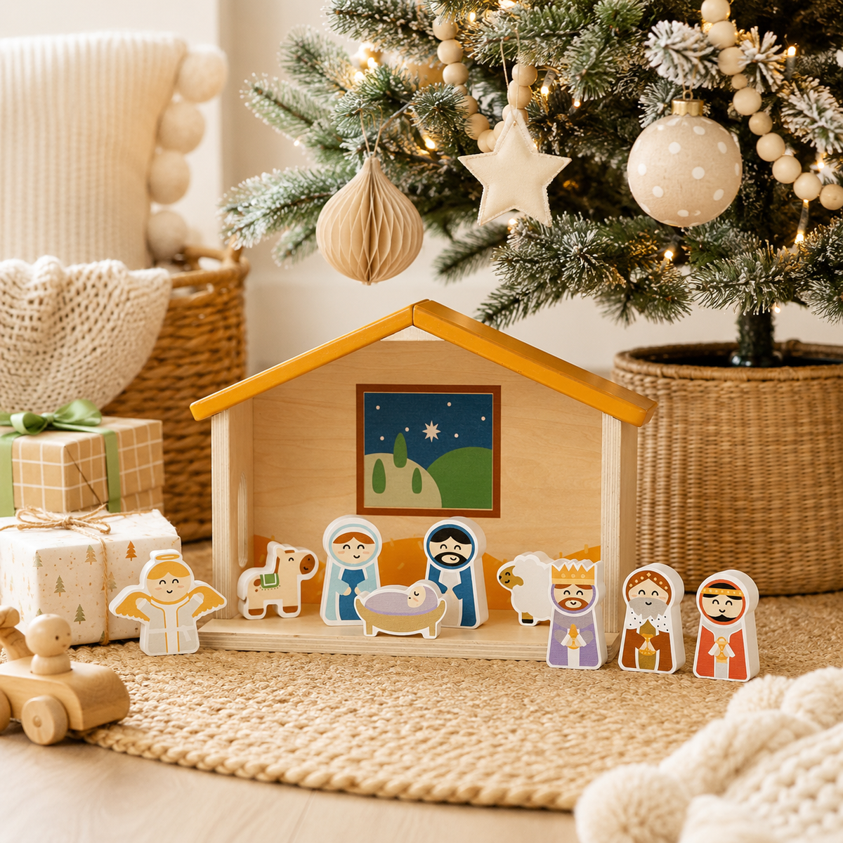 Wood Nativity Play Set