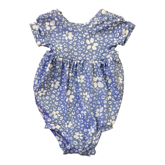 Blue Leopard Floral Onesie