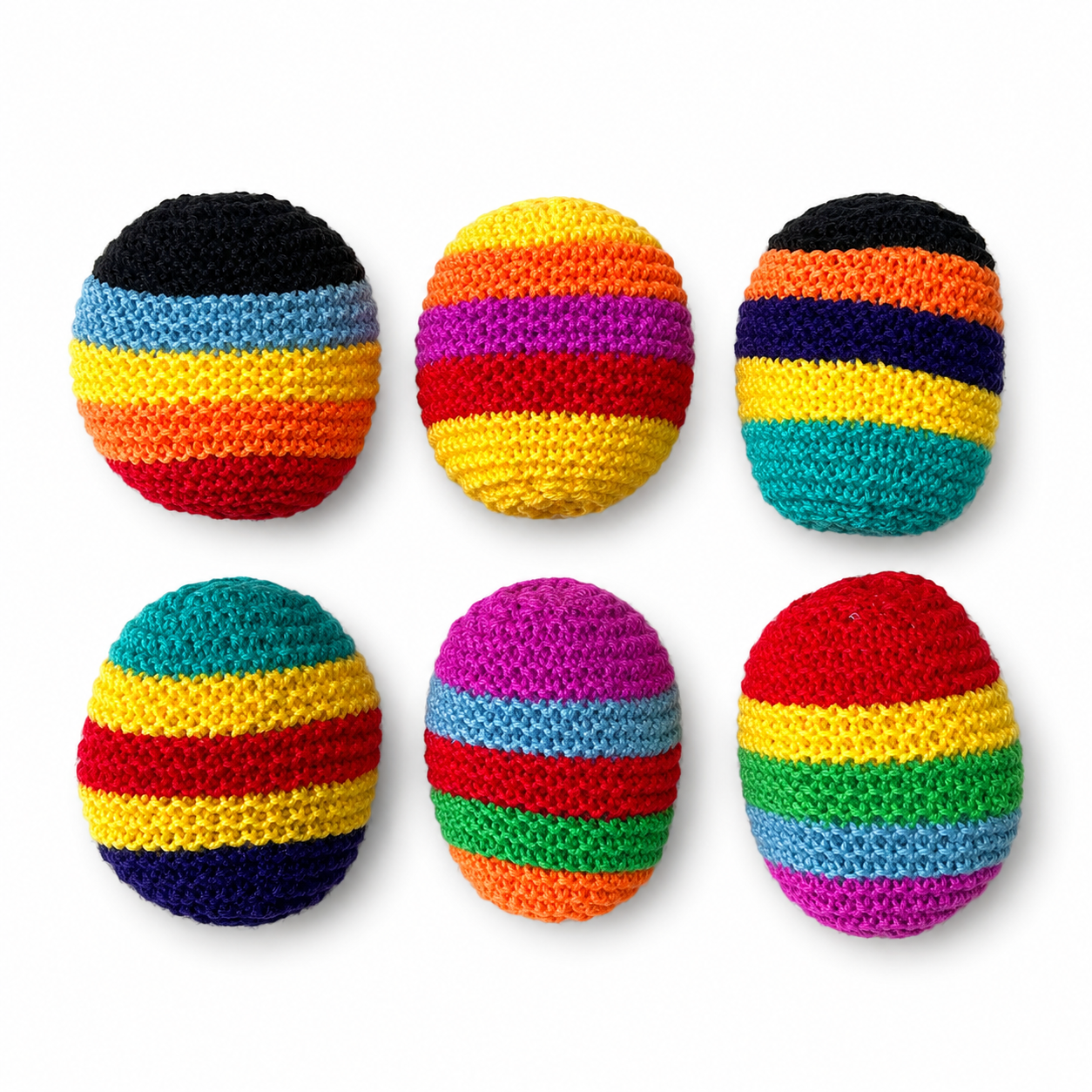 Rainbow Crocheted Hacky Sacks –