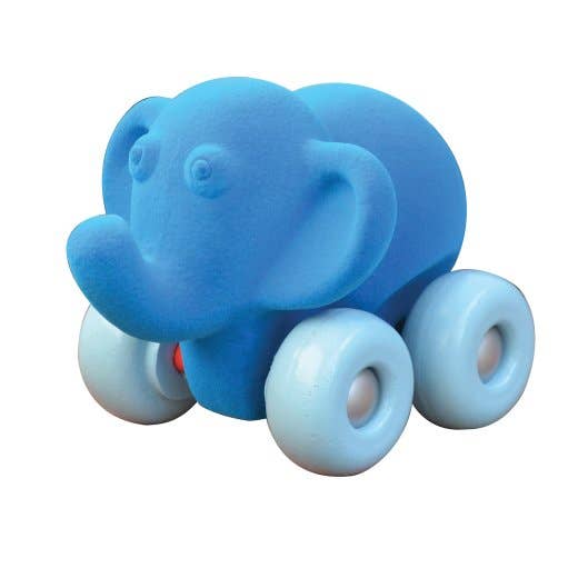 Rubbabu Elephant on Wheels 7" Blue Color