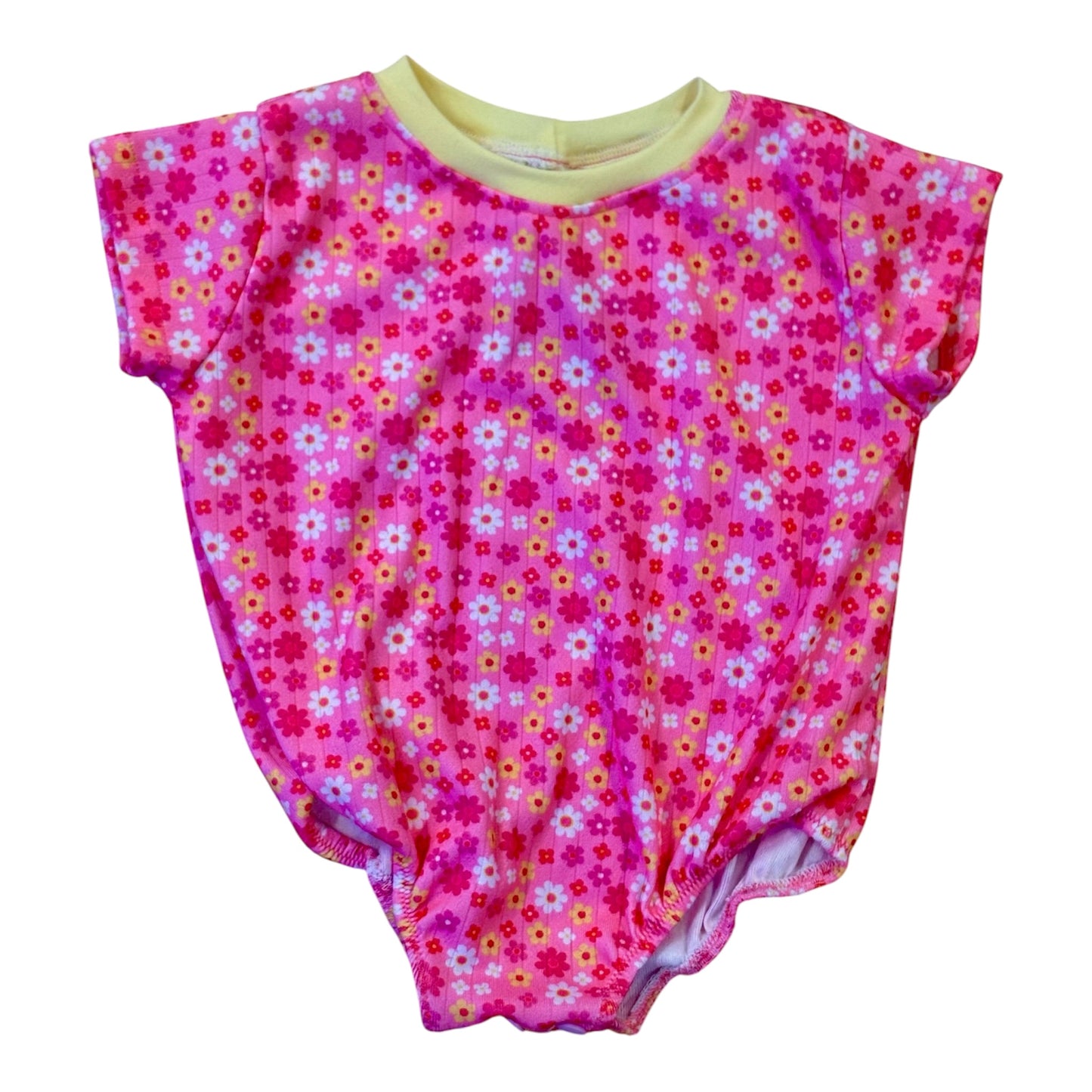 Pink and Yellow Floral Onesie