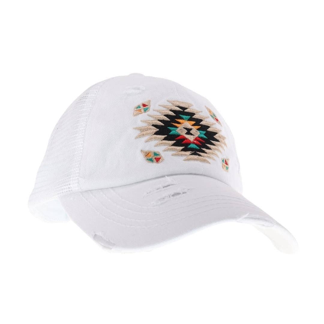 Distressed Aztec Cap Pink