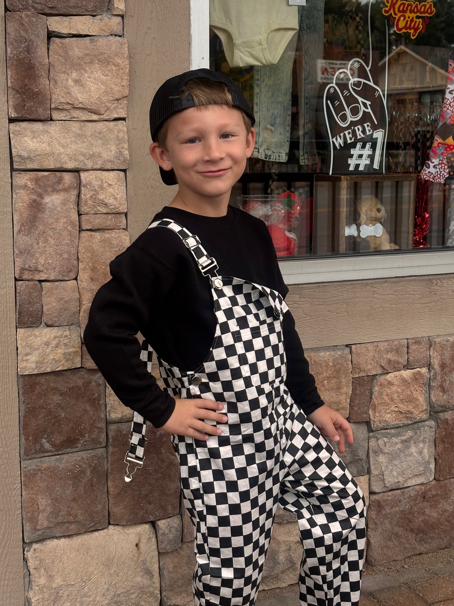 Checkered Overalls
