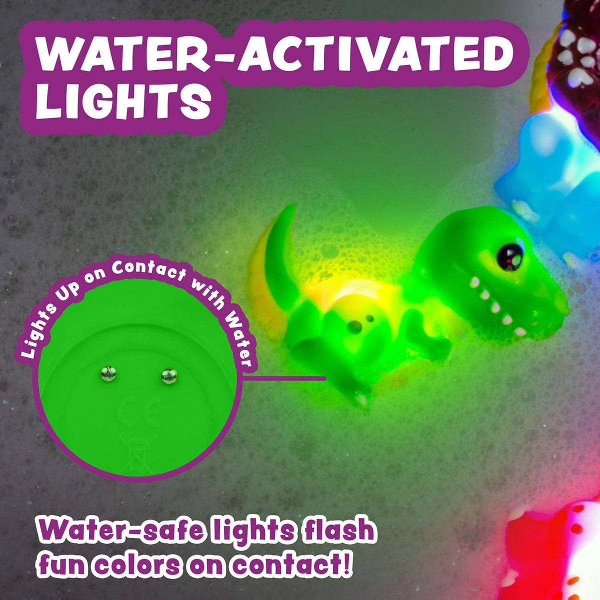 Tub Works® Dinos™ Dinosaur Light Up Bath Toys, 6 Pack