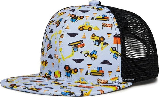 Construction Flat Brim Trucker Hat
