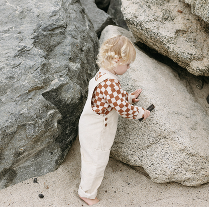 Checkered Knit Sweater Russet