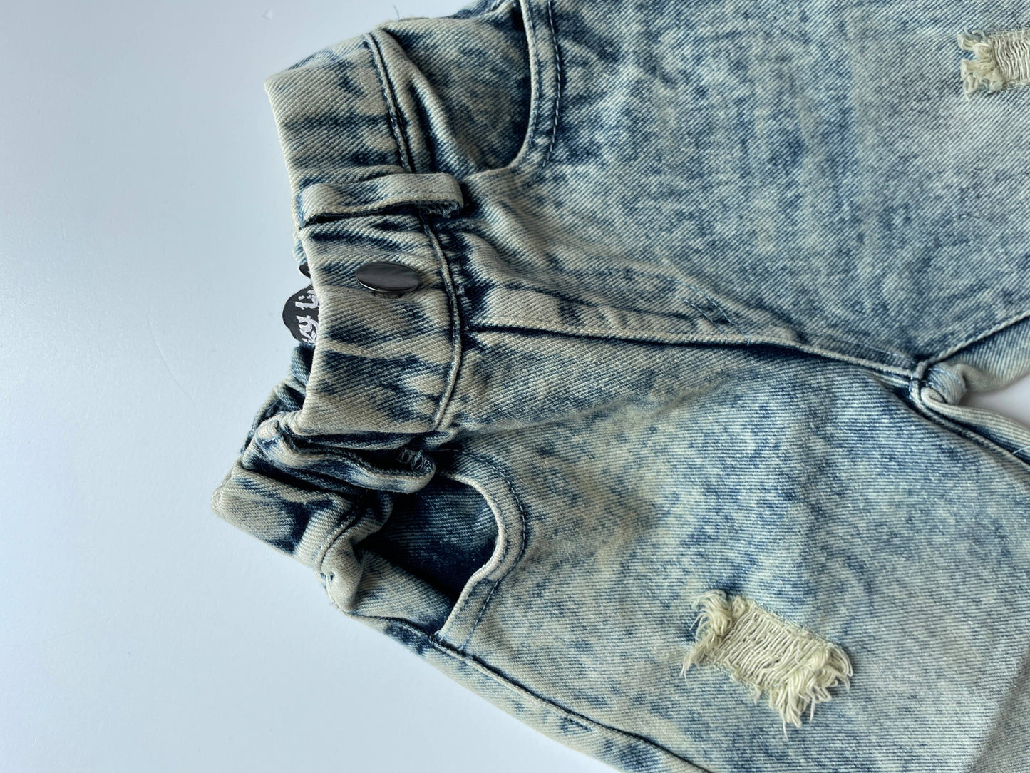 Relaxed Straight Light Acid Wash Denim