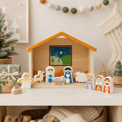 Wood Nativity Play Set