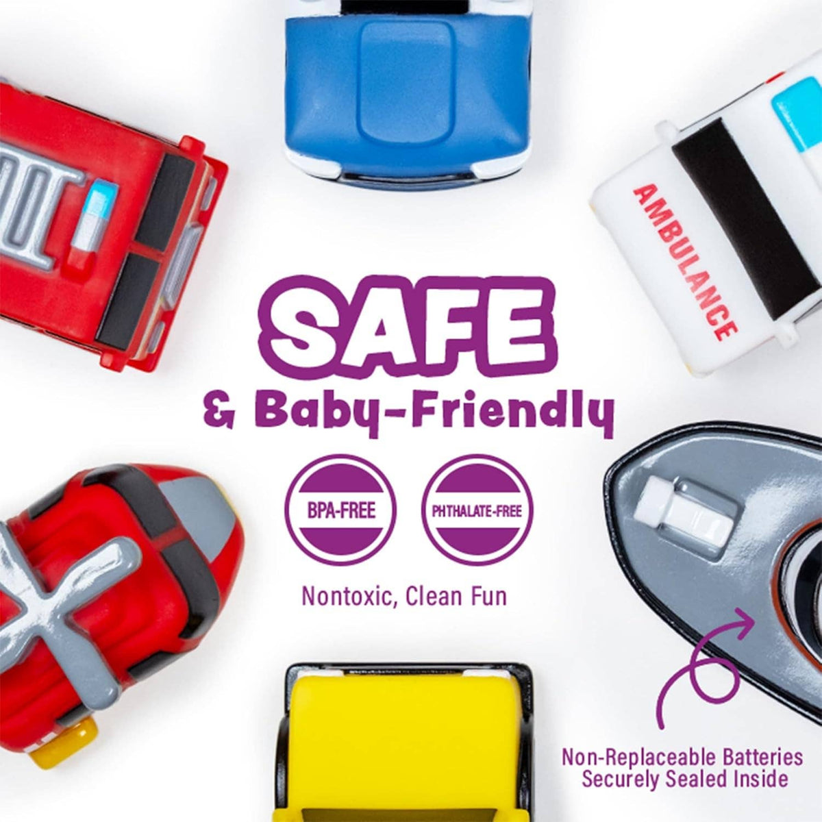 Emergency™ Cars Light Up Bath Toys