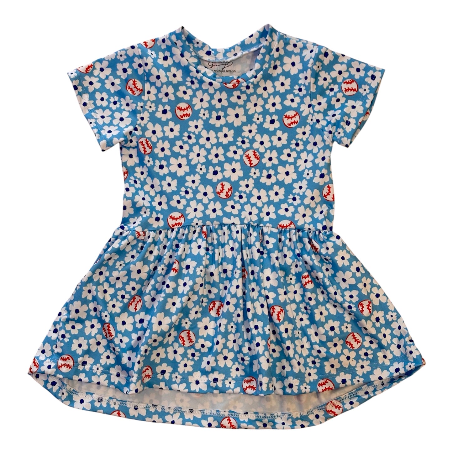 Baseballs and Flowers Dress