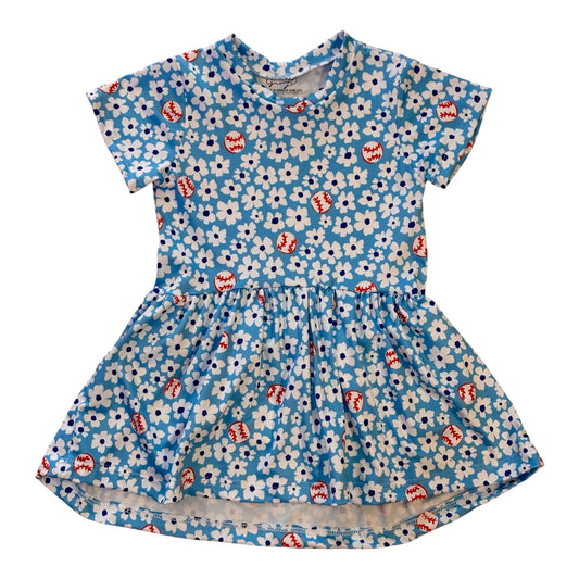 Baseballs and Flowers Dress