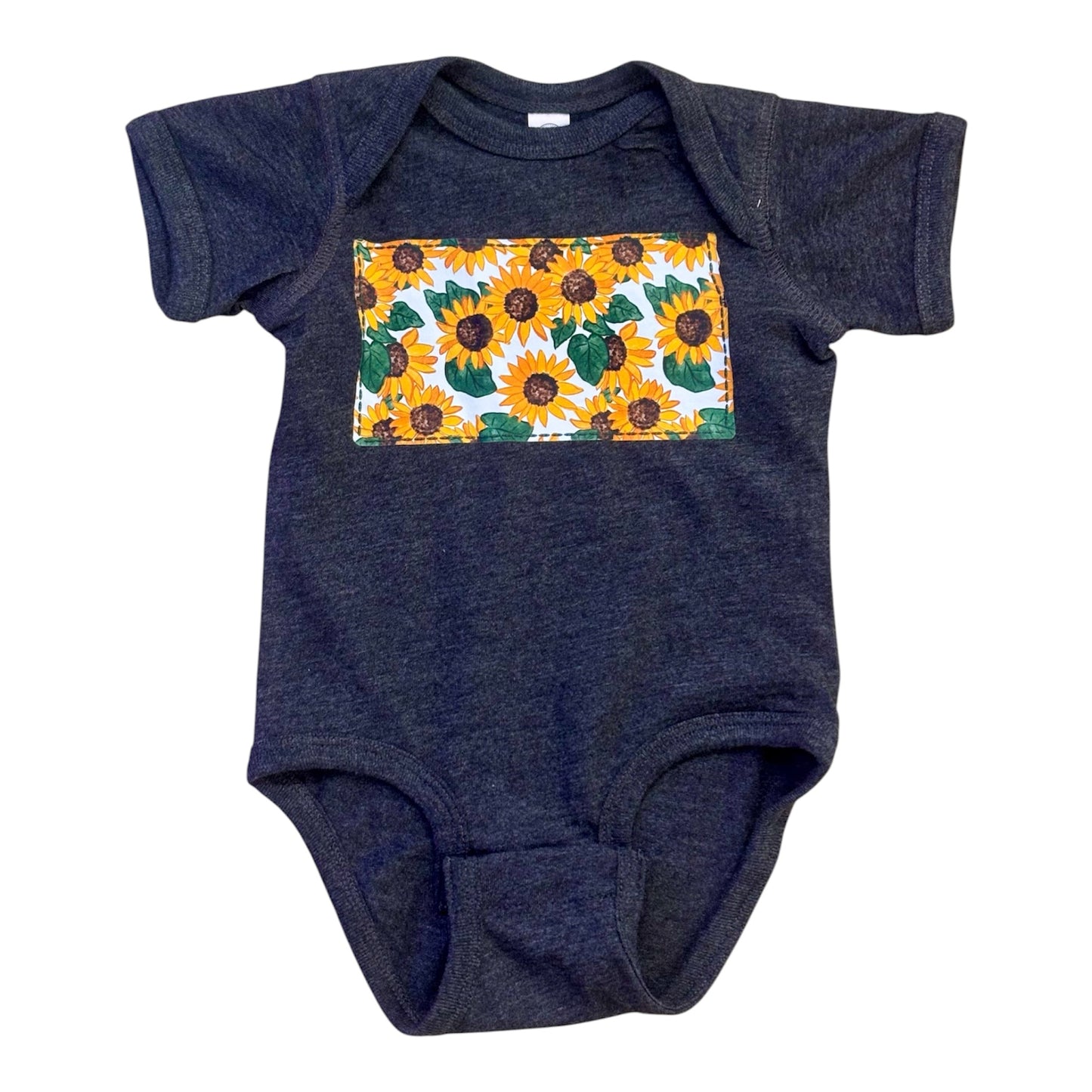 Sunflower Faux Patch Onesie