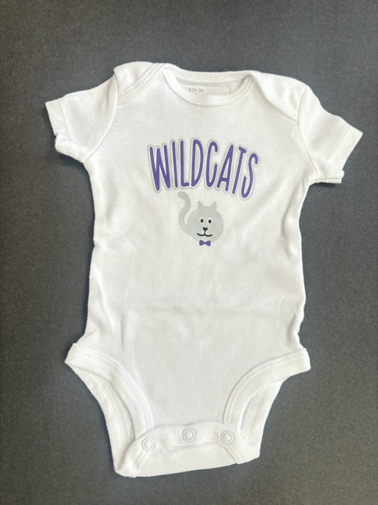 Wildcats bow tie Onesie