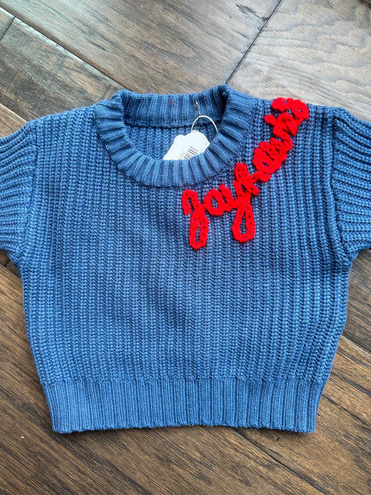 Sweater Blue Embroidered