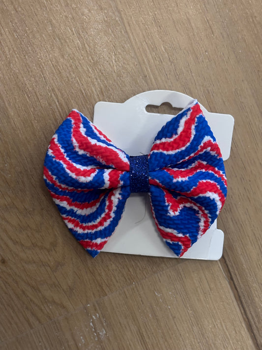 Red,White and Blue Wave Bow