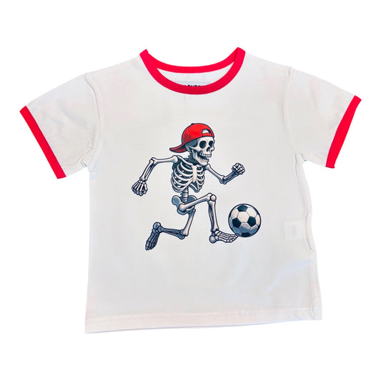 Soccer Skelly Ringer T-Shirt