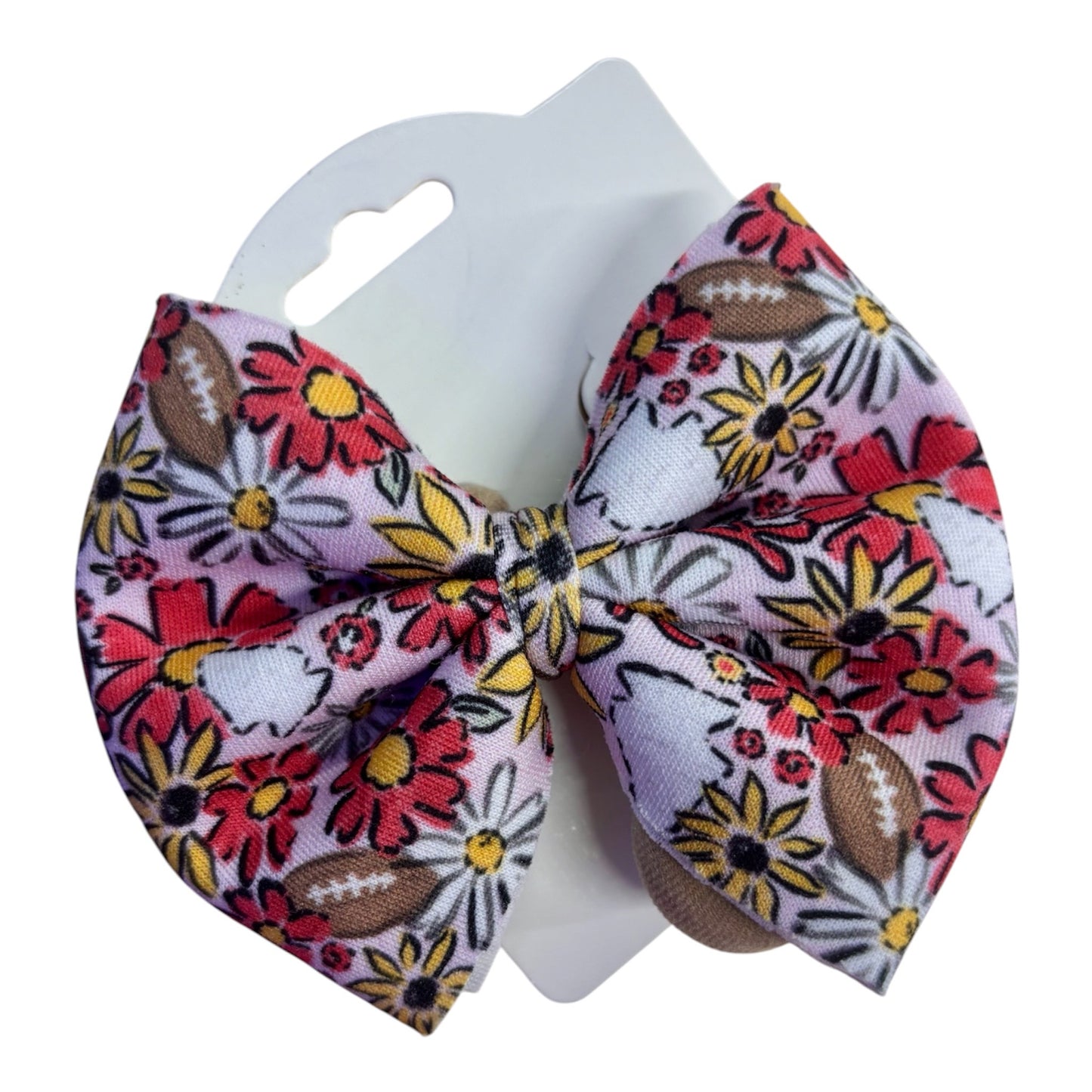 Pink Football Bow