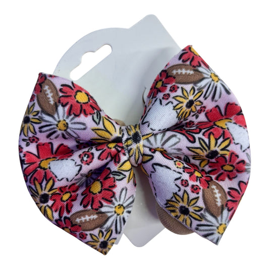 Pink Football Bow