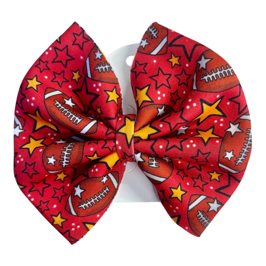 Red Football and Stars Bow