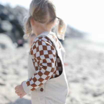 Checkered Knit Sweater Russet