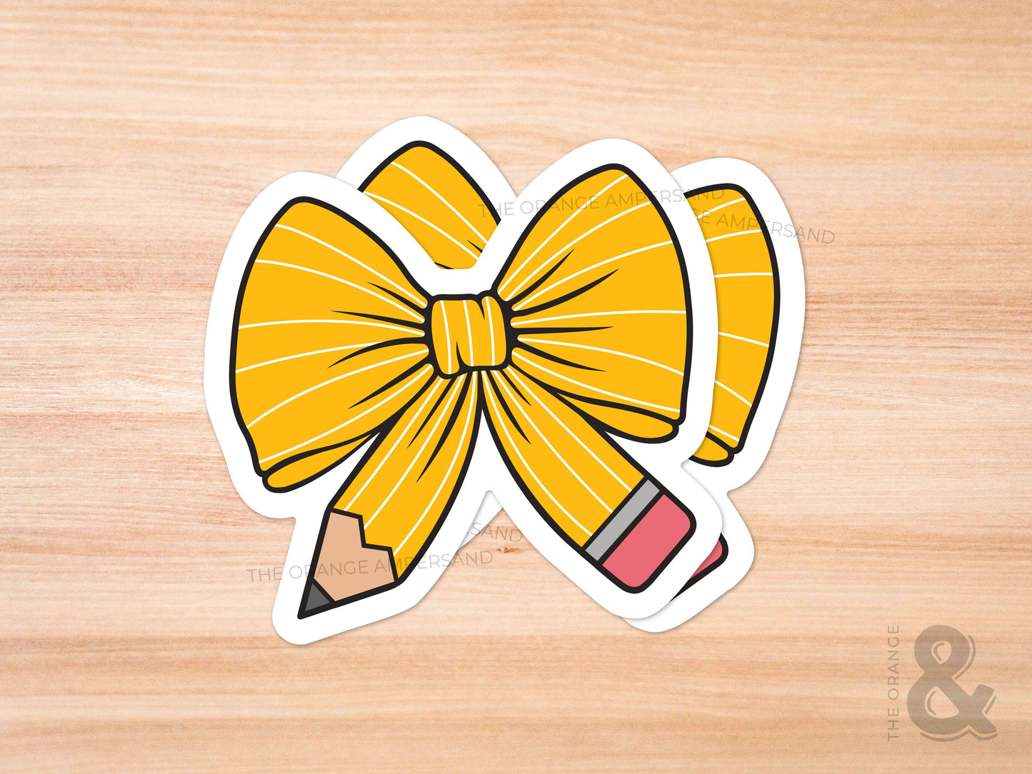 Back to School Coquette Pencil Bow Sticker