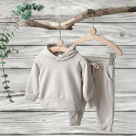 Hooded Jogger Set Tan